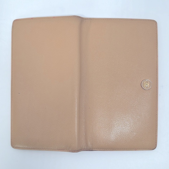 Authentic CHANEL COCO Mark Bi-fold Long Wallet- Beige - Picture 6 of 14